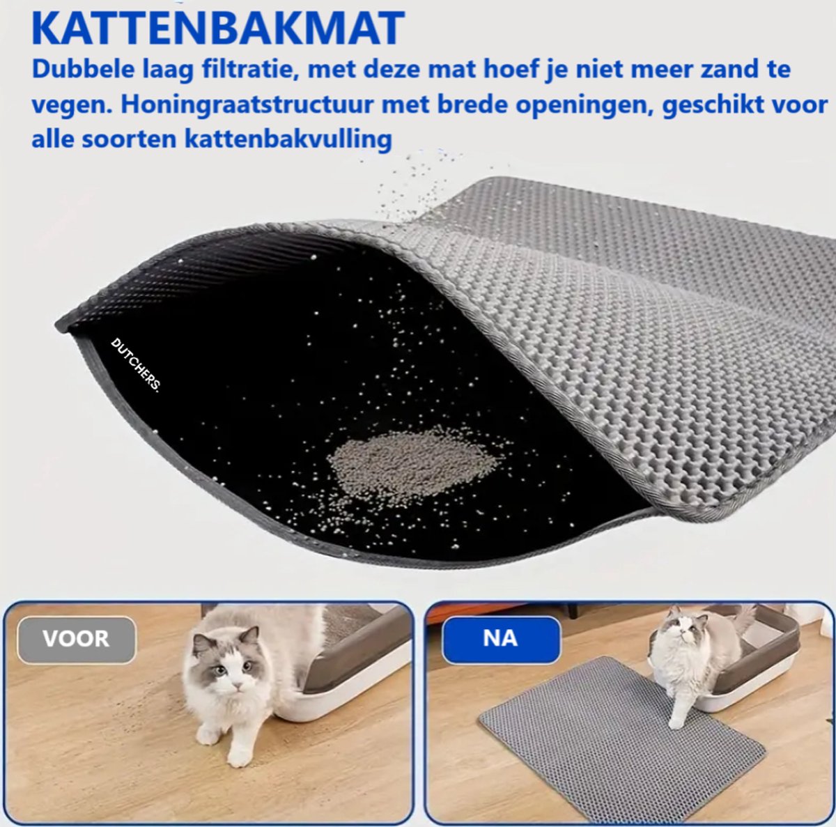 CleanPaw – Dubbele Laag Kattenbakmat voor een Schone en Droge Omgeving! 🐾 - Lumoraa