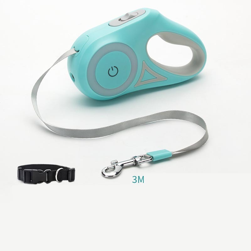 Lumoraa™ Retractable Dog Leash – 3M & 5M | Auto Brake, LED Light, Explosion-Proof Design, Optional Collar - Lumoraa