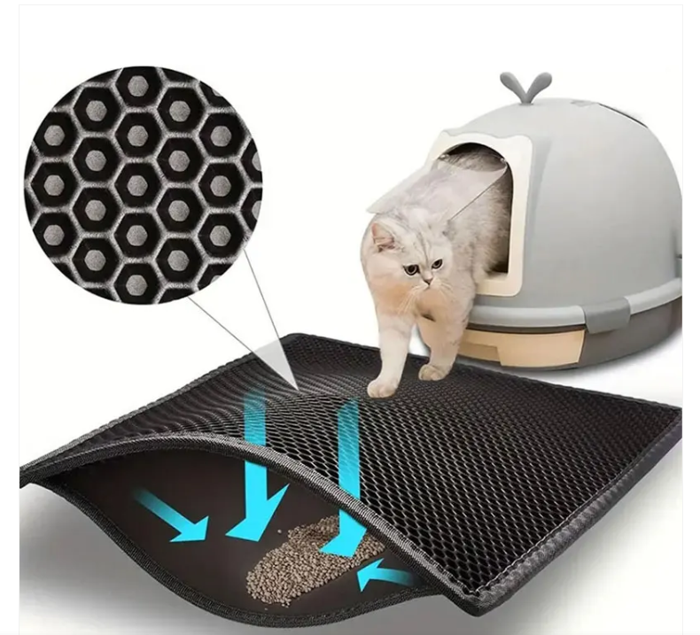 CleanPaw – Dubbele Laag Kattenbakmat voor een Schone en Droge Omgeving! 🐾 - Lumoraa