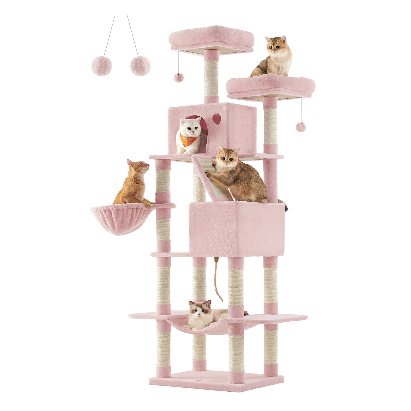 Lumoraa – Luxe XXL Krabpaal voor Katten, 206 cm Hoog | 13 Krabpalen, Hangmat, Huisjes en Meer - Lumoraa