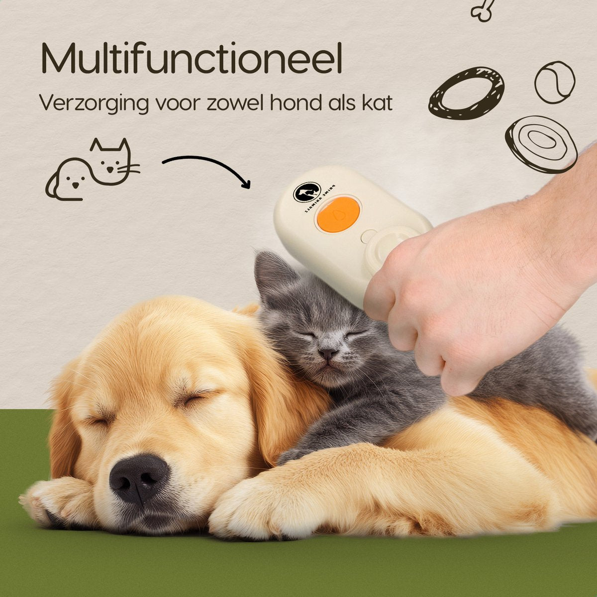 Slimme Stoomborstel voor Katten en Honden – Anti-Klit & Anti-Statisch - Lumoraa