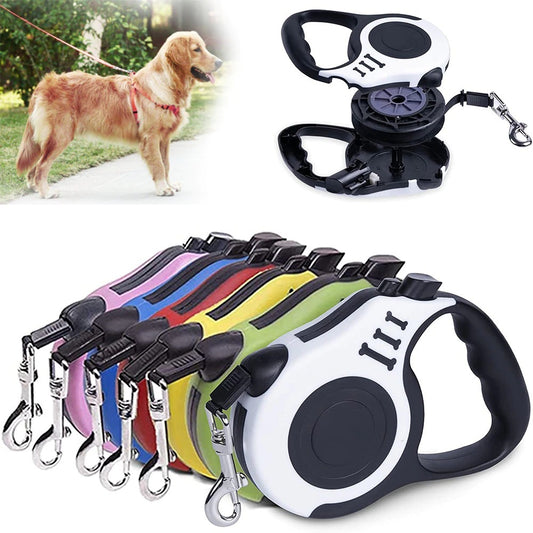 Lumoraa™ 3M & 5M Retractable Dog Leash – Tangle-Free & Durable Nylon Pet Lead - Lumoraa