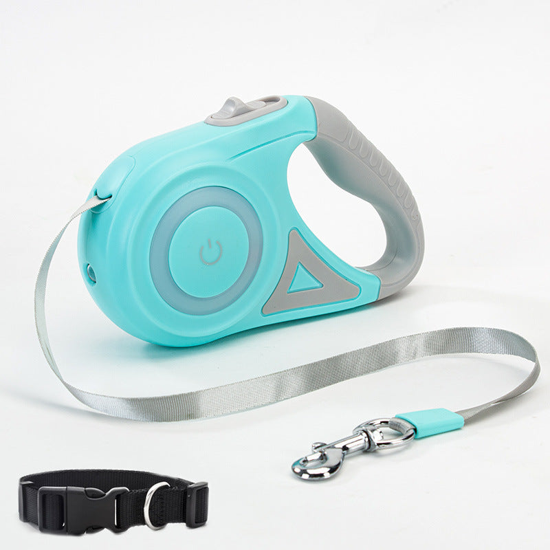 Lumoraa™ Retractable Dog Leash – 3M & 5M | Auto Brake, LED Light, Explosion-Proof Design, Optional Collar - Lumoraa
