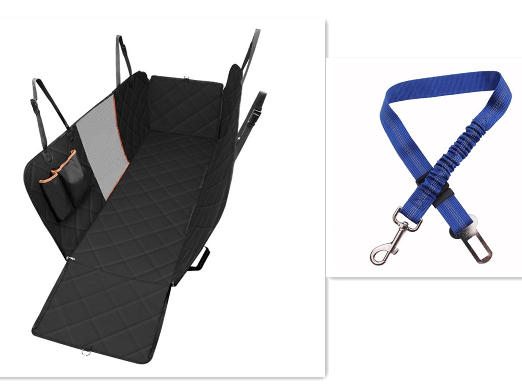 Hond Auto Zitplaatshoes Mesh Dierenvervoerder Hammock Veiligheidsbeschermer Auto Achterbankmat Met Rits En Zak Voor Reizen - Lumoraa