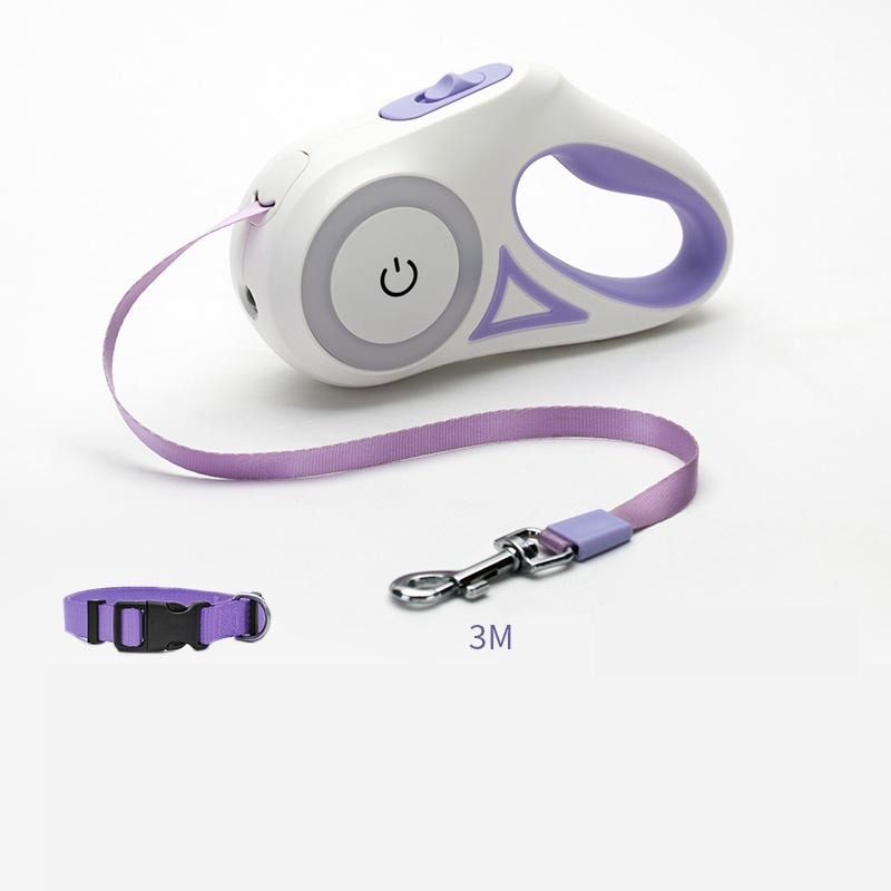 Lumoraa™ Retractable Dog Leash – 3M & 5M | Auto Brake, LED Light, Explosion-Proof Design, Optional Collar - Lumoraa