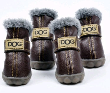 Dikke sneeuwlaarzen voor honden, houd warme teddy herfst- en winterschoenen