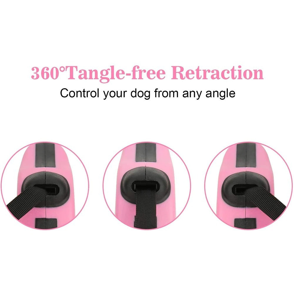 Lumoraa™ 3M & 5M Retractable Dog Leash – Tangle-Free & Durable Nylon Pet Lead - Lumoraa
