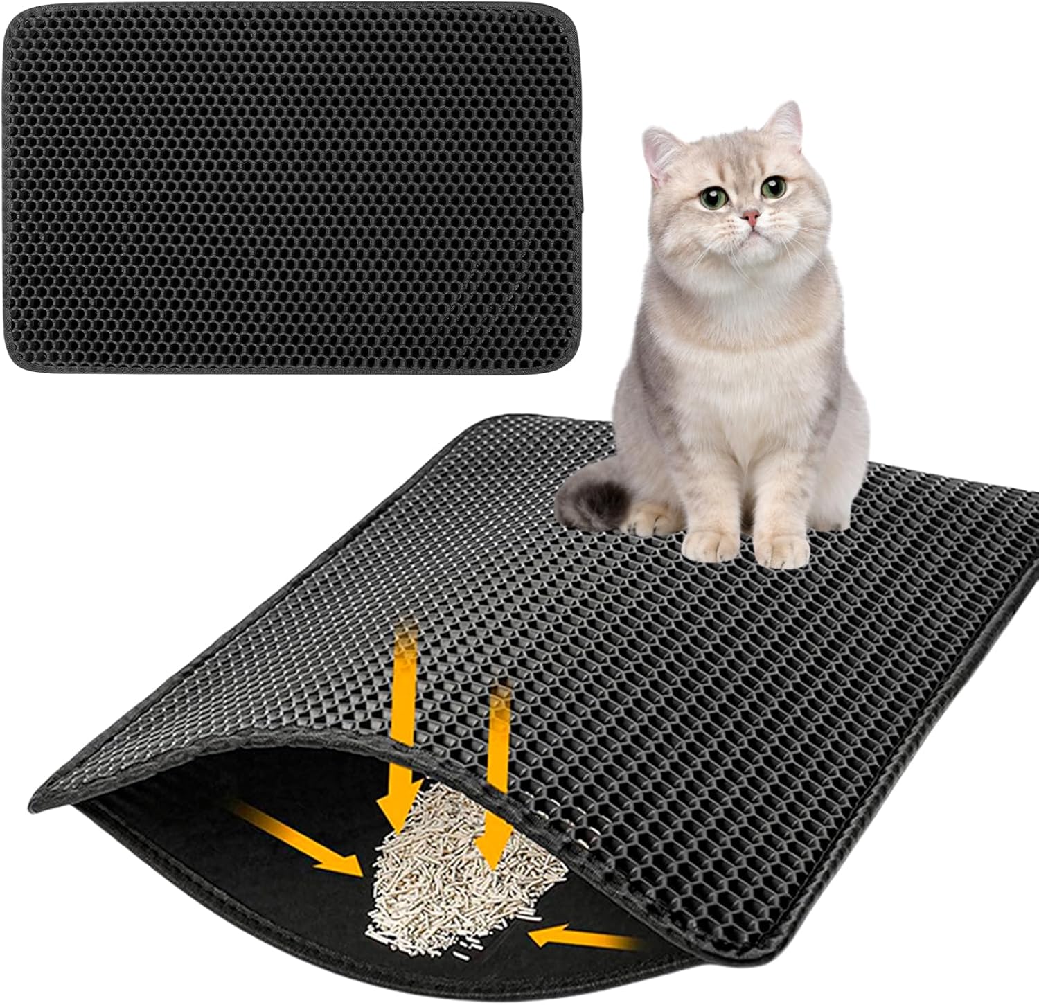 CleanPaw – Dubbele Laag Kattenbakmat voor een Schone en Droge Omgeving! 🐾 - Lumoraa