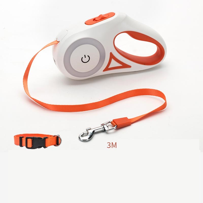 Lumoraa™ Retractable Dog Leash – 3M & 5M | Auto Brake, LED Light, Explosion-Proof Design, Optional Collar - Lumoraa