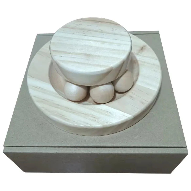Wooden 2/3 Levels Pet cat Toy Tower Tracks Disc cat Intelligence Amusement Triple Play Disc Cat toys ball Training Toys - Lumoraa