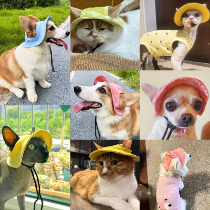 Zomerse Pet Cap voor Katten & Kleine Honden – Met Oorgaten - Lumoraa