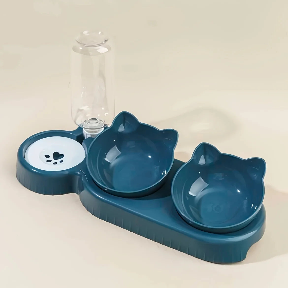 Pet Feeders 3-in-1 Water & Food Bowl Set voor Katten en Honden met Gravity Waterfles voor Nekbescherming