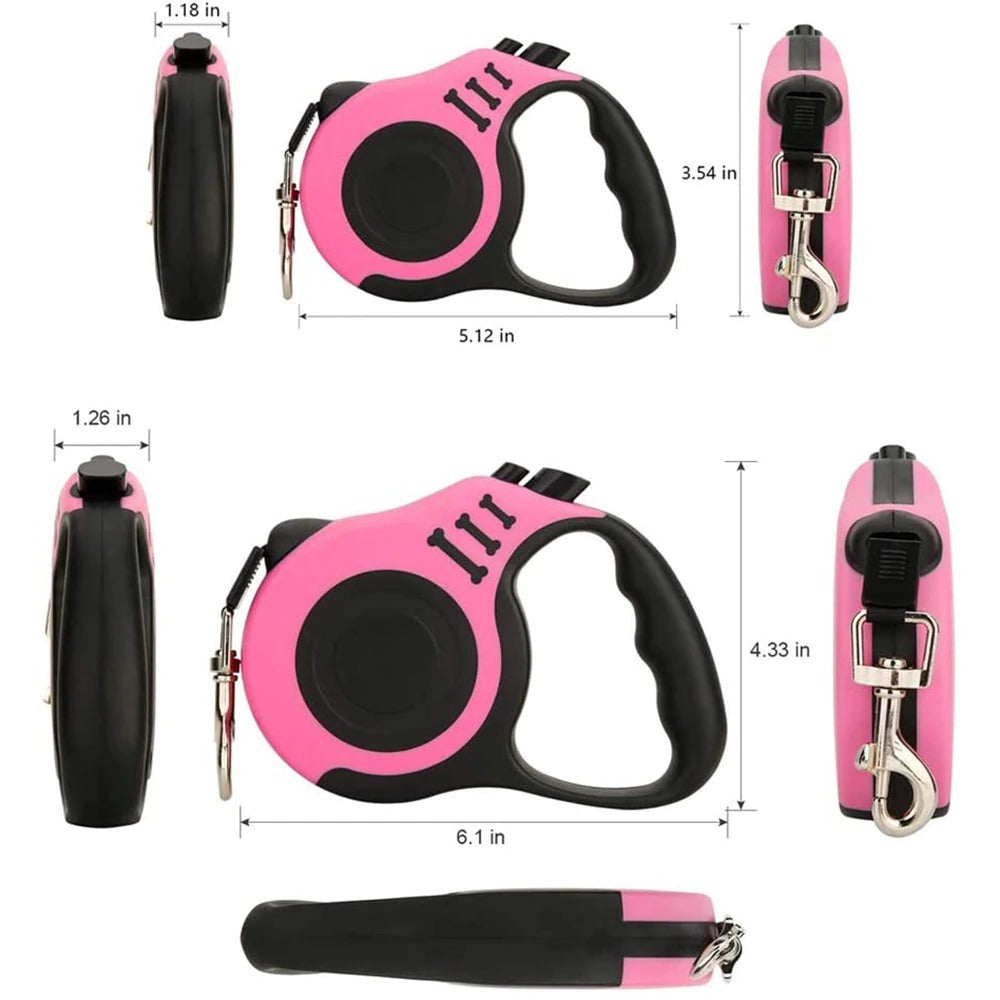 Lumoraa™ 3M & 5M Retractable Dog Leash – Tangle-Free & Durable Nylon Pet Lead - Lumoraa