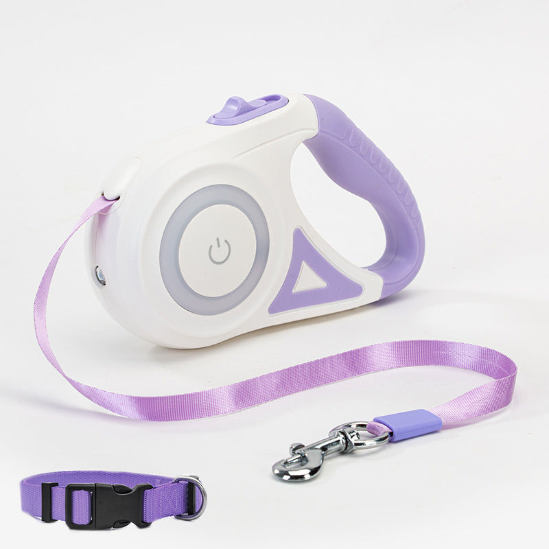 Lumoraa™ Retractable Dog Leash – 3M & 5M | Auto Brake, LED Light, Explosion-Proof Design, Optional Collar - Lumoraa