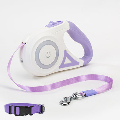 Lumoraa™ Retractable Dog Leash – 3M & 5M | Auto Brake, LED Light, Explosion-Proof Design, Optional Collar - Lumoraa