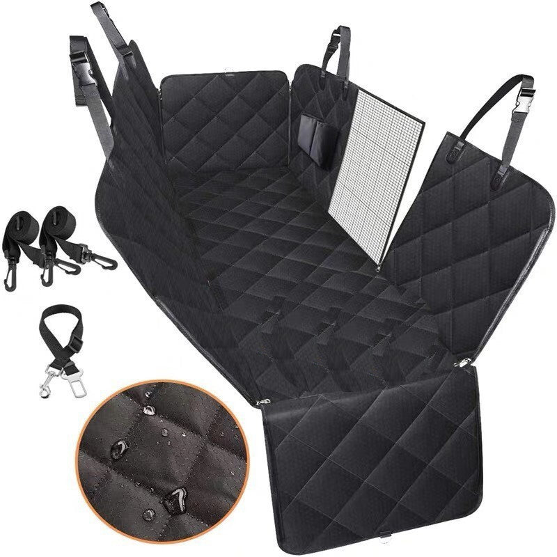 Hond Auto Zitplaatshoes Mesh Dierenvervoerder Hammock Veiligheidsbeschermer Auto Achterbankmat Met Rits En Zak Voor Reizen - Lumoraa