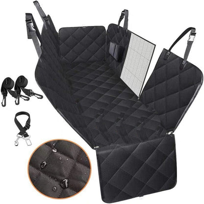 Hond Auto Zitplaatshoes Mesh Dierenvervoerder Hammock Veiligheidsbeschermer Auto Achterbankmat Met Rits En Zak Voor Reizen - Lumoraa