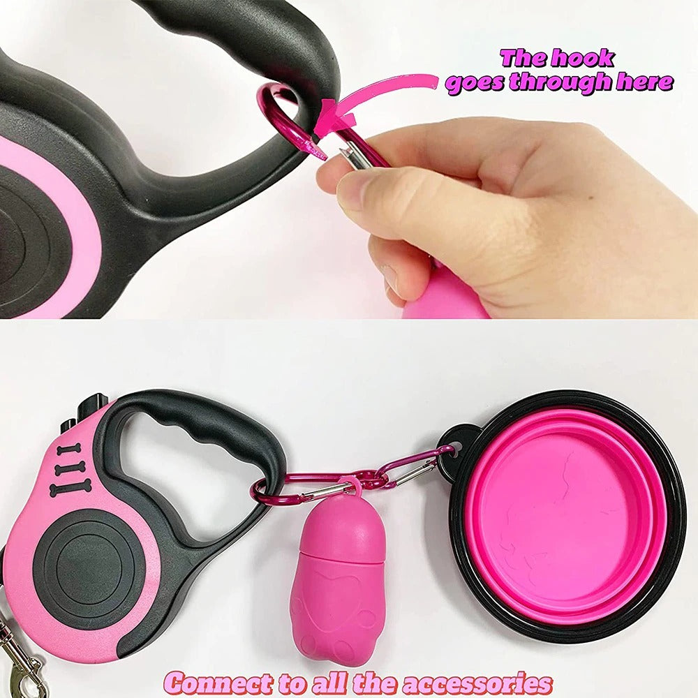 Lumoraa™ 3M & 5M Retractable Dog Leash – Tangle-Free & Durable Nylon Pet Lead - Lumoraa