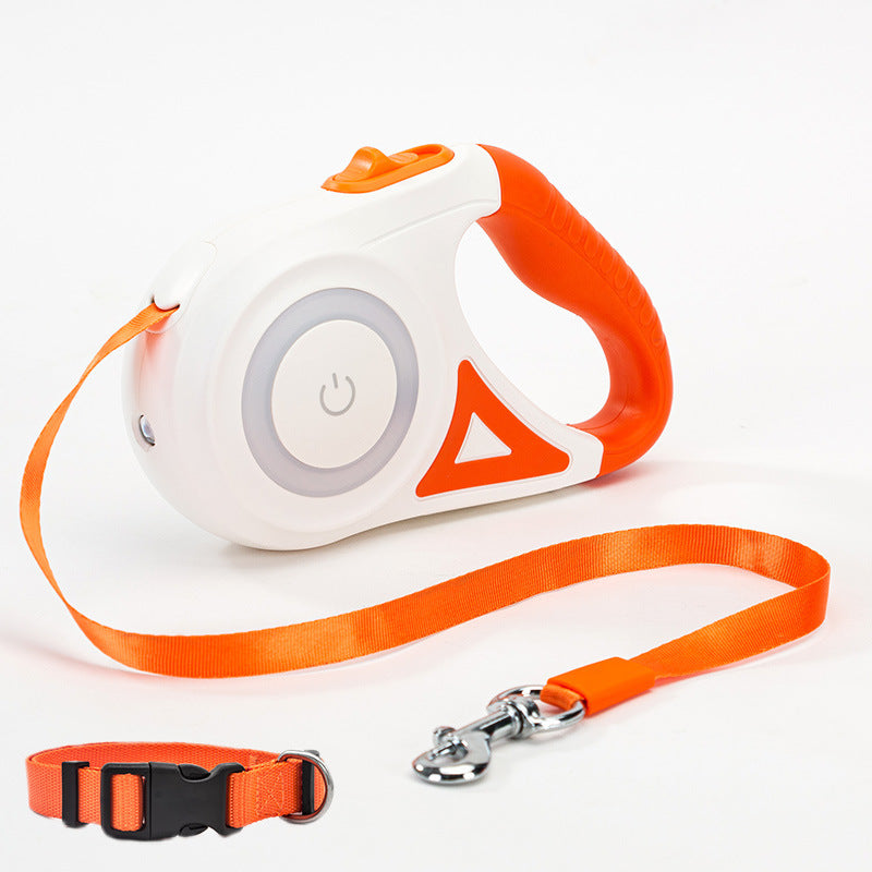 Lumoraa™ Retractable Dog Leash – 3M & 5M | Auto Brake, LED Light, Explosion-Proof Design, Optional Collar - Lumoraa