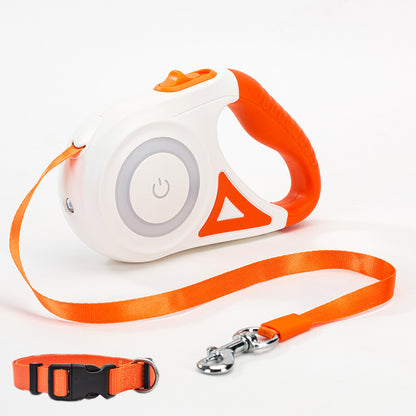 Lumoraa™ Retractable Dog Leash – 3M & 5M | Auto Brake, LED Light, Explosion-Proof Design, Optional Collar - Lumoraa